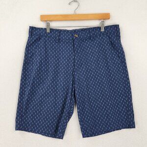 Eddie Bauer Shorts Mens 36 Blue Printed Stretch Outdoor Hiking Casual Preppy